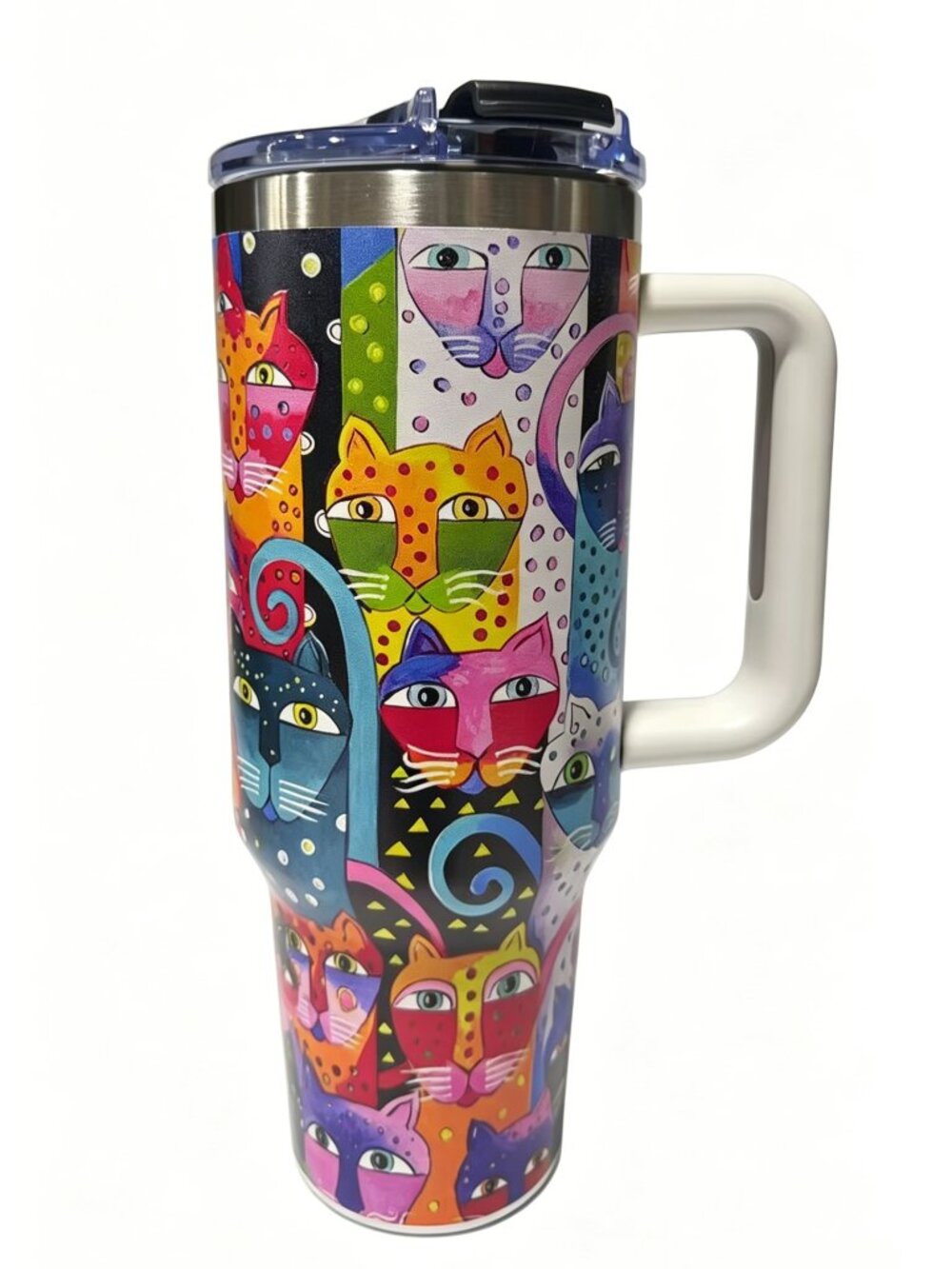 40oz Stainless Steel Insulated Tumbler with Handle & Straw Leakproof Travel Mug